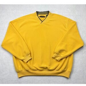 Page‎ & Tuttle Golf Fleece Pullover Mens XL Yellow Crossover V-Neck Sweatshirt